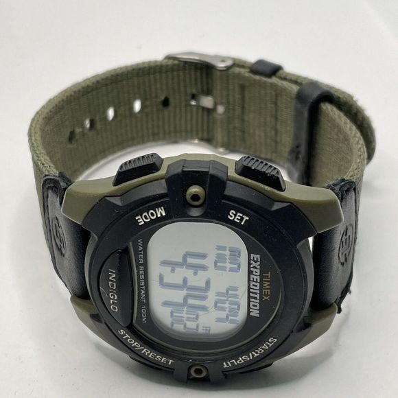 Timex Expedition T49993 Men's Green Nylon Digital Gray Dial Quartz Watch TMR30 - Picture 6 of 10
